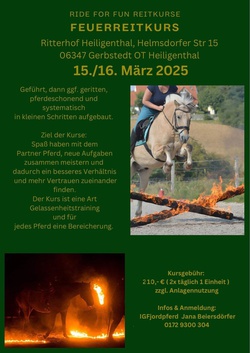 15/16.03.2025 Feuerkurs auf dem Ritterhof